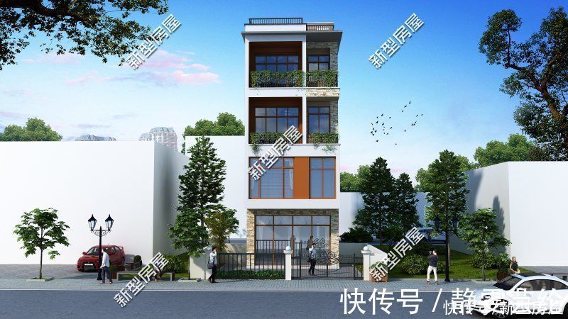 露台|宅基地临街，建房应该怎么设计？分享8套图纸总有一套适合你