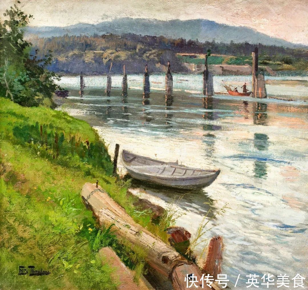 小溪|水与光的刻画,弗里茨的油画真是美妙至极