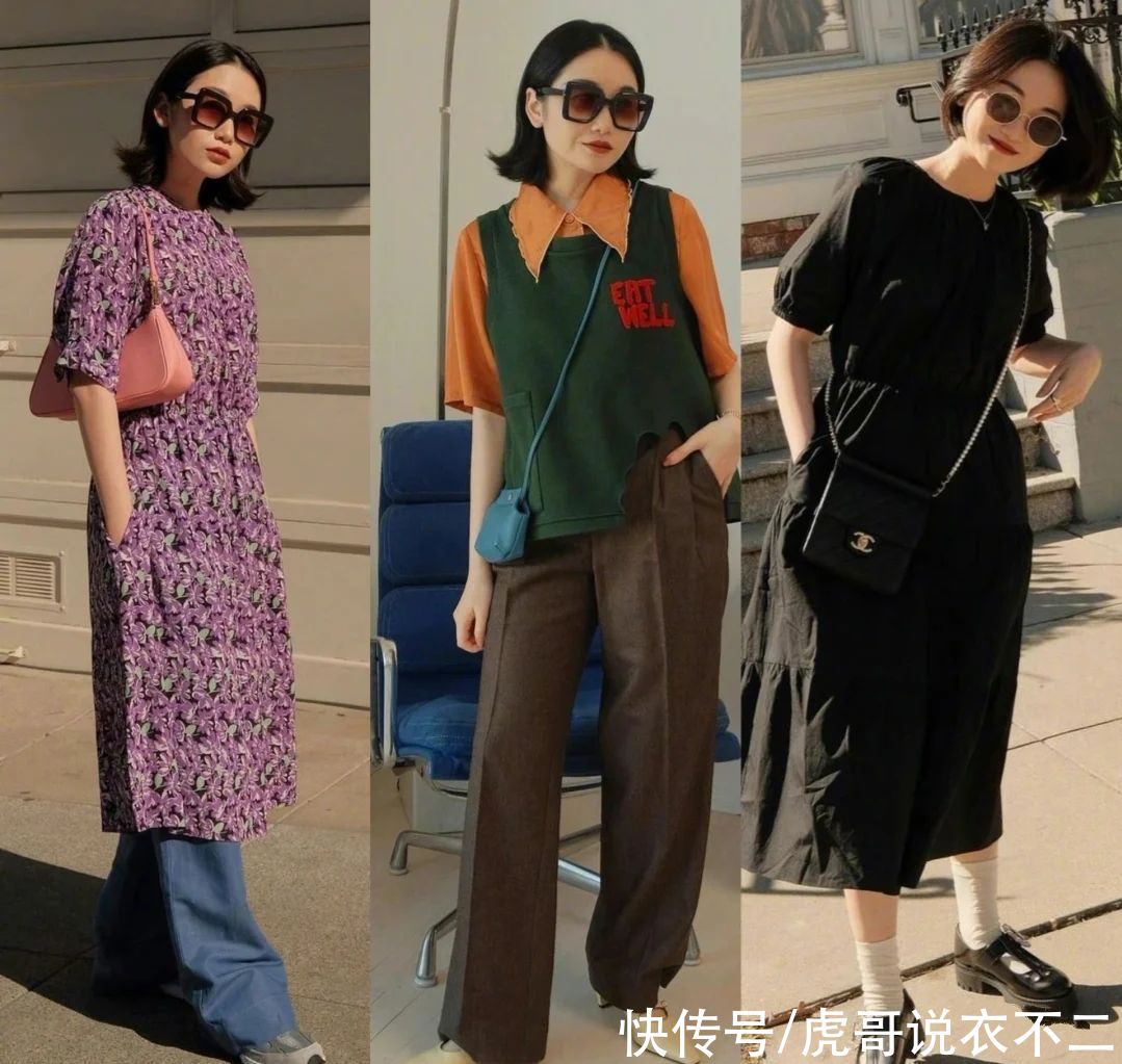 阔腿裤|适合1米58小个子的夏日打扮，“衬衫+高腰裤”，时髦洋气又高级