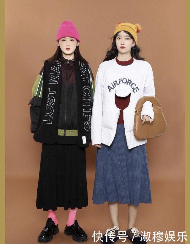 很有个性的闺蜜穿搭，过年就要鲜艳的服装，看着都觉得心情好