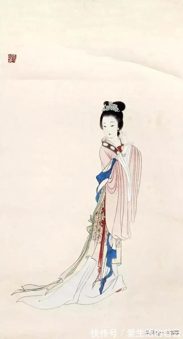 基本功@他的白描被评为“当代第一”,画仕女独辟蹊径