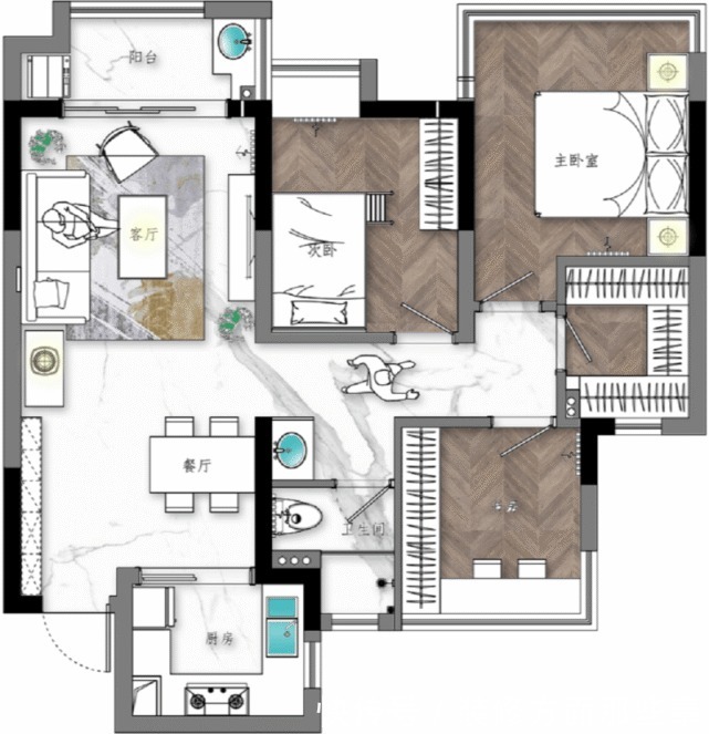 三居室|130平新中式三居室,与现代潮流的对话碰撞