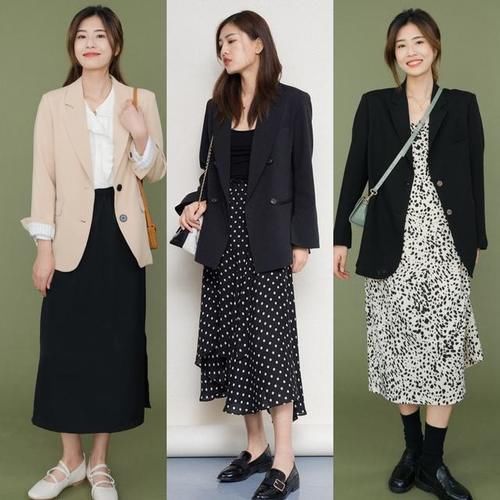 半身裙 秋天穿对了“西装+长裙”有多美？多参考时尚博主穿搭经验，实用