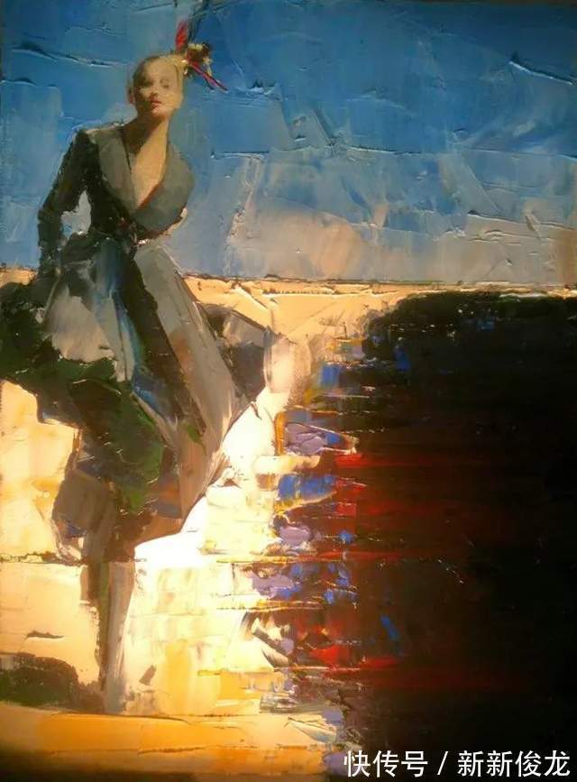 画家@她以生动、动感和现代的笔触,描绘画面