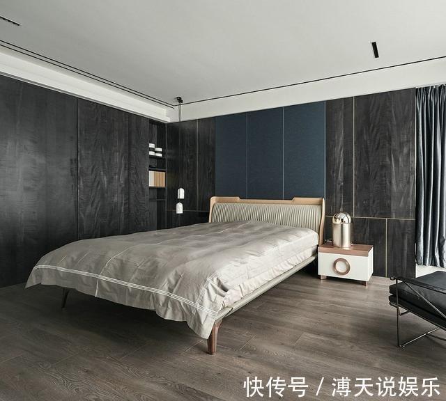 时尚|129平现代时尚轻奢空间,黑白灰3色低调沉稳,地砖打造水墨画风格