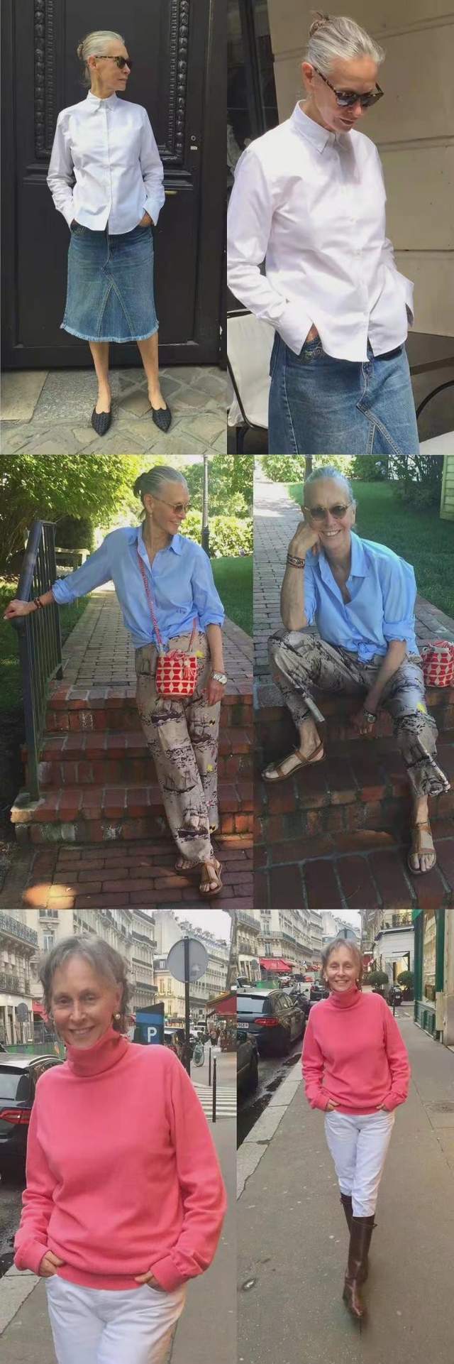 时髦性|60岁奶奶这样穿,优雅时髦不花哨,扎马尾露额头帅气不像奶奶