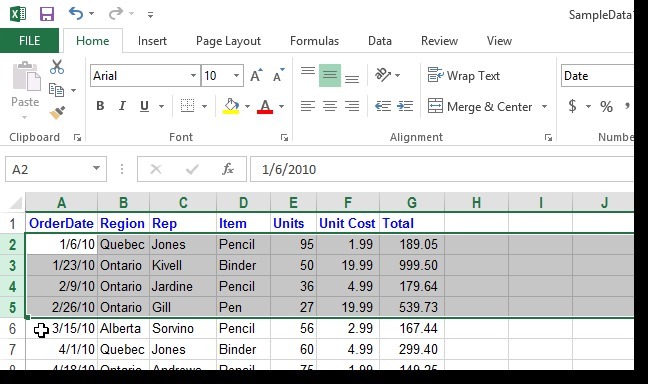 (excel怎么取消隐藏行或列)如何在Excel 2013中隐藏和取消隐藏行和列