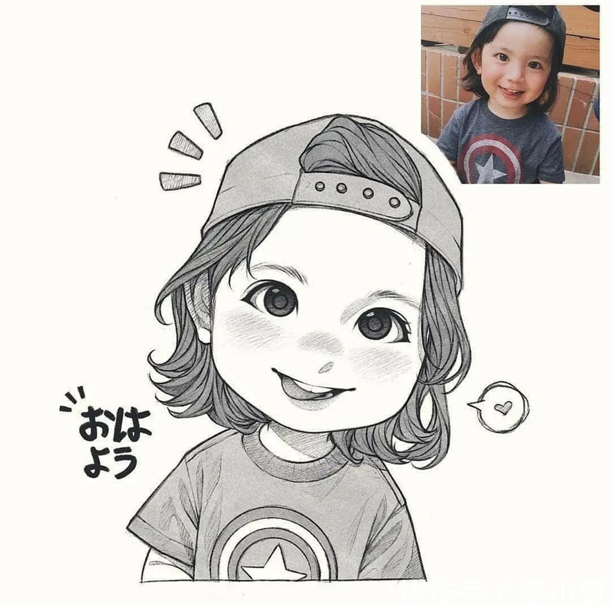 可爱|给小孩子画个二次元形象,如此可爱又天真的样子,又想骗我生女儿