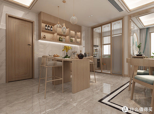 装修|发现一户很有品味的中式样板房，两层复式楼，格局好，装修很高级