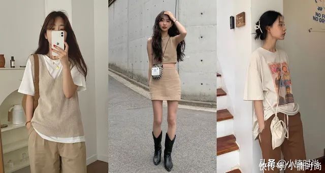 利落感|女生夏季奶茶色系日常搭配推荐，温柔色调让人心生亲近