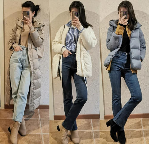 羽绒服别再搭半身裙了！今年流行这样穿：显瘦显高挑，好漂亮！
