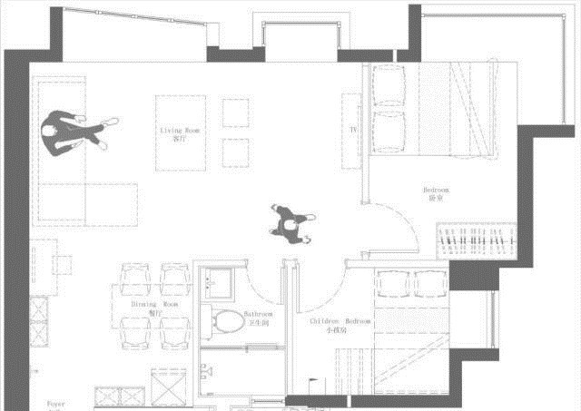业主|这是什么神仙操作54平两居改三居,还能住下一家四口,太厉害了!