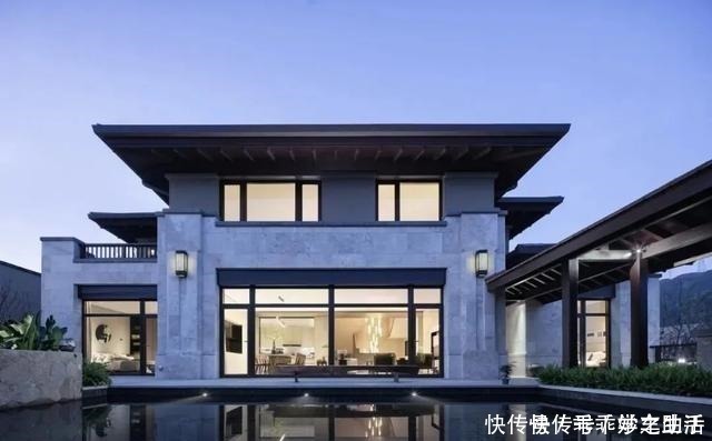 新中式|这才是最美别墅，484㎡新中式之风，里面的庭院水景，太美！