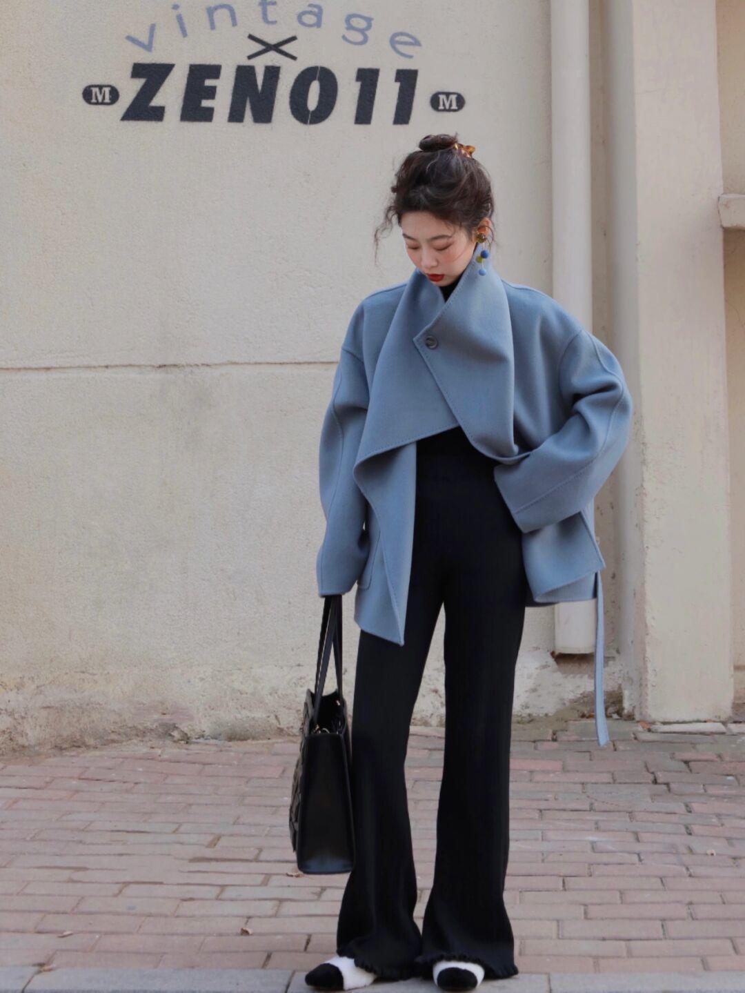 黑白配 冬季不容错过的“毛呢外套”搭配,思路总结好了,看这篇就够