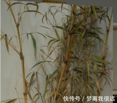 竹子#冷军画油画竹子,画一幅不过瘾连着画四幅,一幅卖了500万!