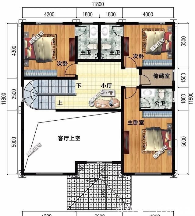 面宽|面宽11-12米之间，客厅挑空设计的欧式别墅，点亮乡村之美