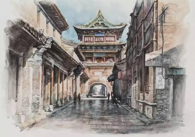 拴马石|旅美水彩艺术家李民笔下的中国风景画!他用艺术诠释“家”的味道