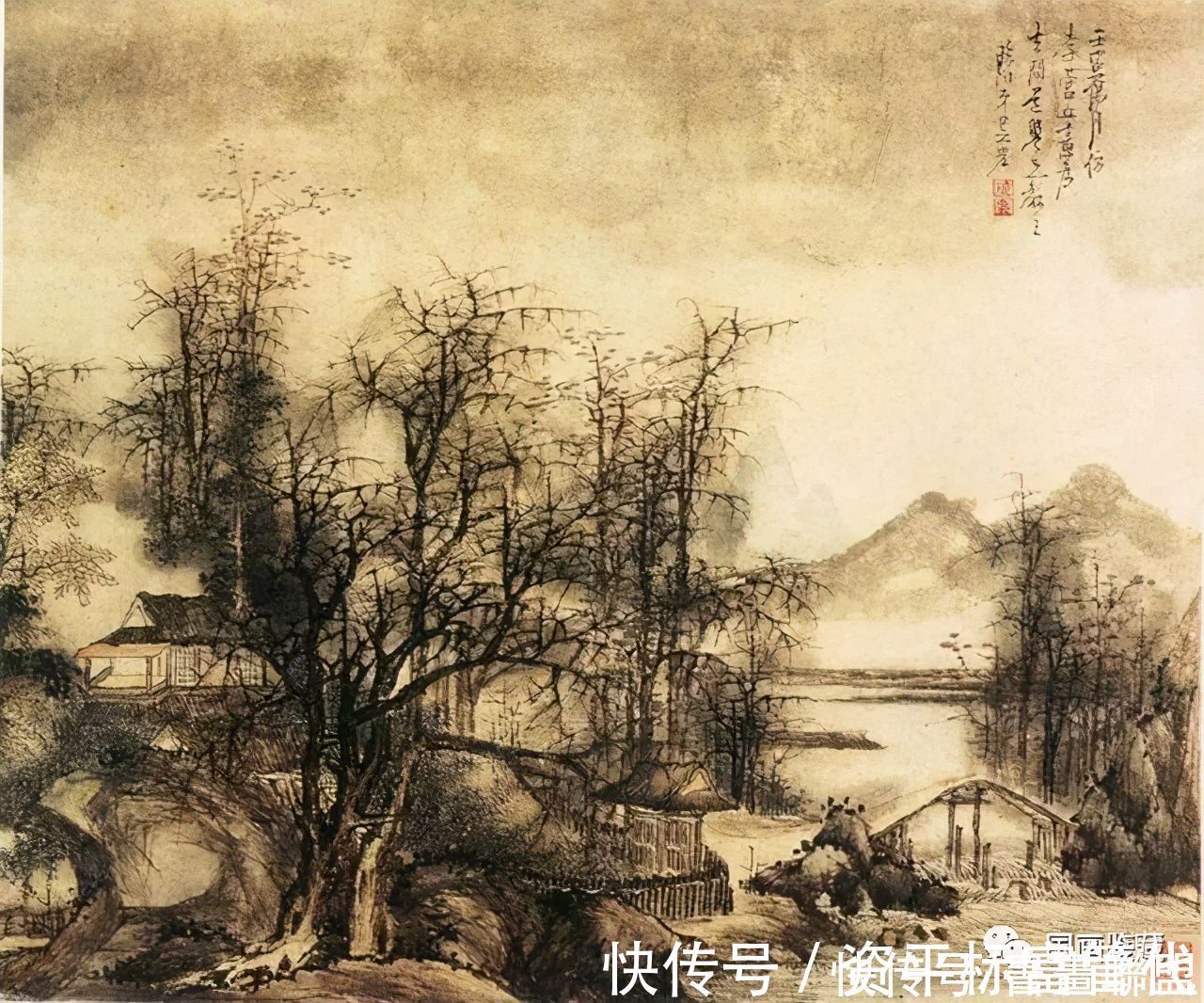 枝干@中国画如何画松树、丛树、柳树、竹林，中国画树的画法大全