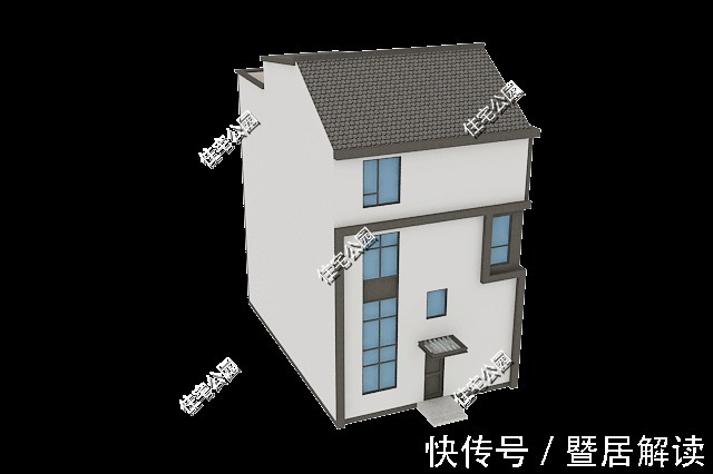 宅基地|有夹层还带阁楼,占地只要96平的三层农村别墅,村里人看了都想盖
