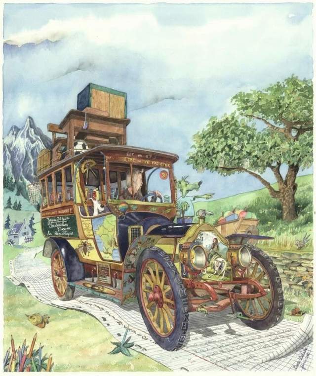 水彩&颇有想象力的插画:童话故事般的建筑水彩