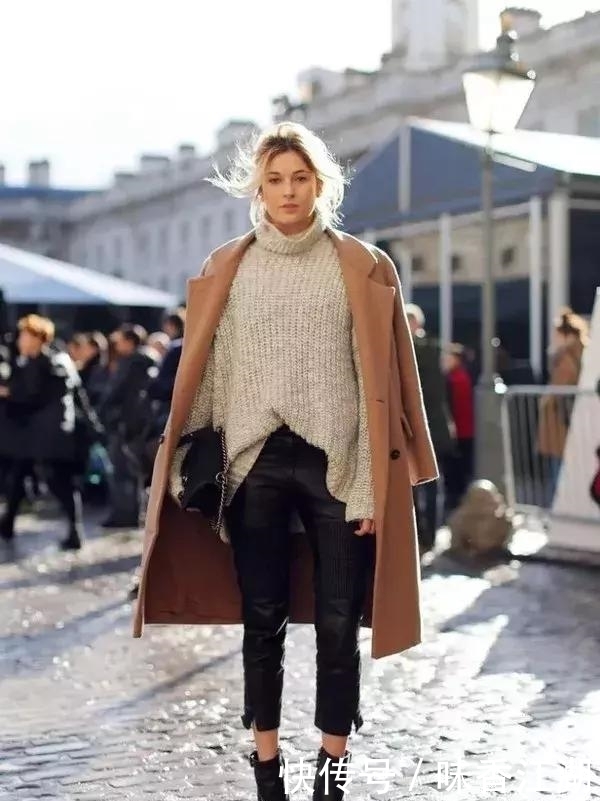 今年最火高领毛衣+大衣,才是秋冬绝配!
