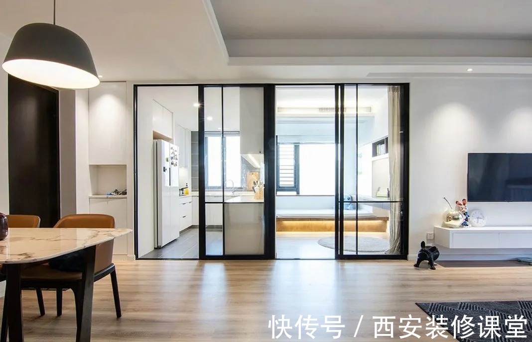 书房|128㎡三室大白墙,也耐看舒适