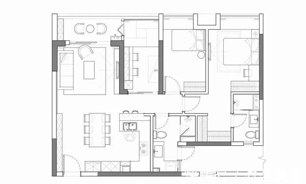 电视背景墙|125平三居室,入户和餐厅的收纳柜好能装,蓝色背景墙也超惊艳