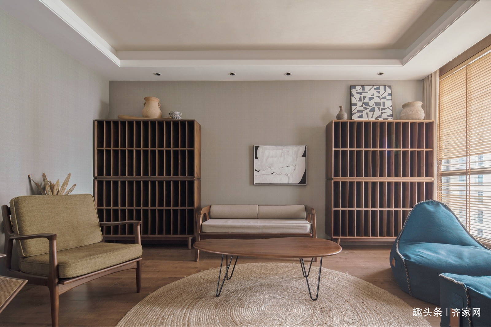 古一今|230平日式原木风,考虑业主体寒和小资情调,营造安稳舒适氛围