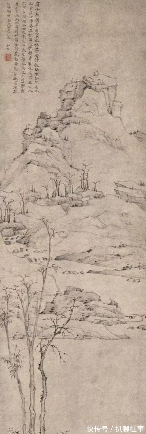 水墨纸本|清初四大画僧笔下的意境山水，不只是养眼