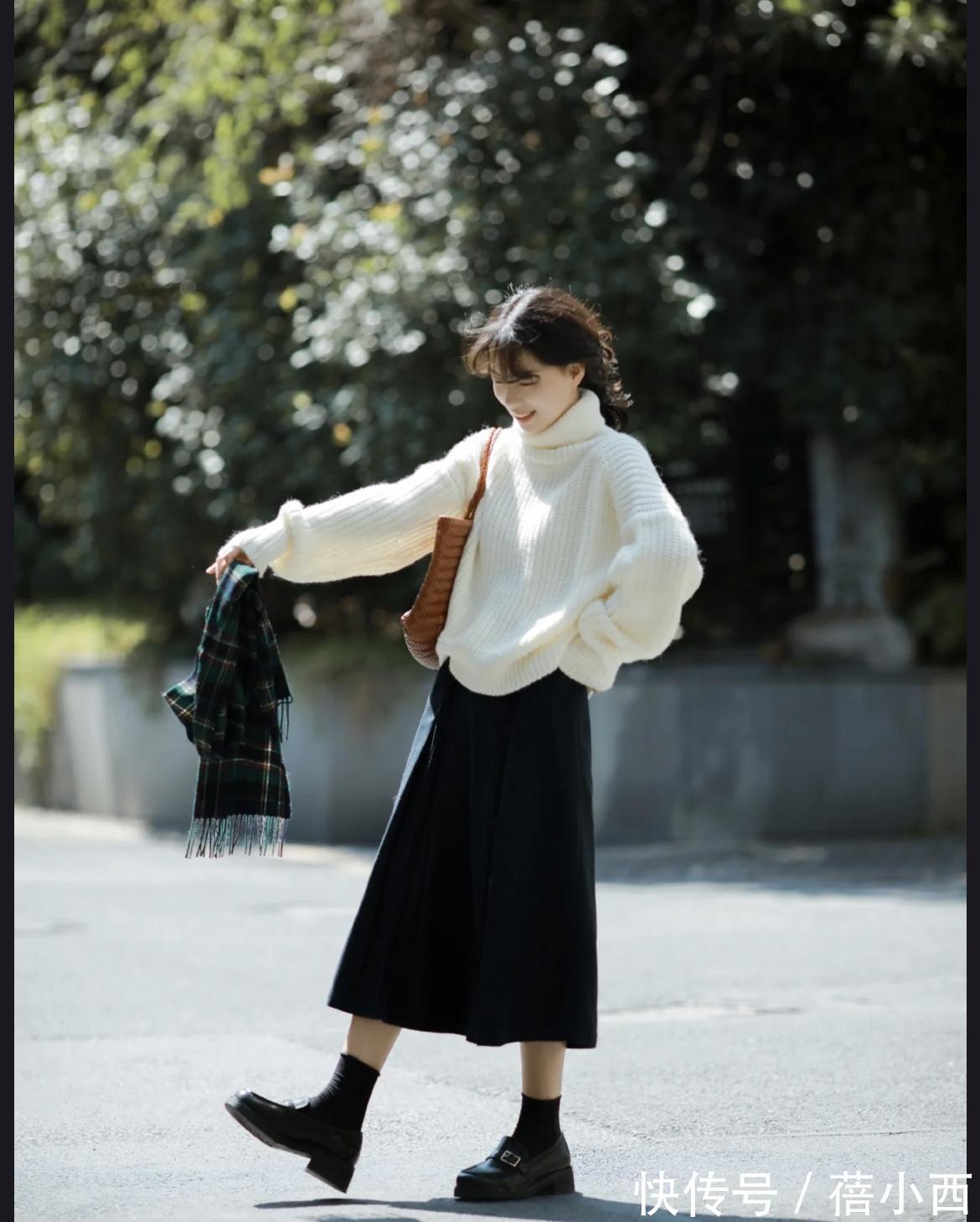 半身裙|OOTD!7款不同的黑色鞋打造一周不重样的造型,冬季穿百搭又减龄