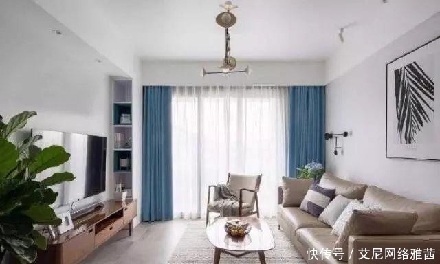 蓝白色|110平米简约风格之家，略带北欧风格的小清新，时尚大气！
