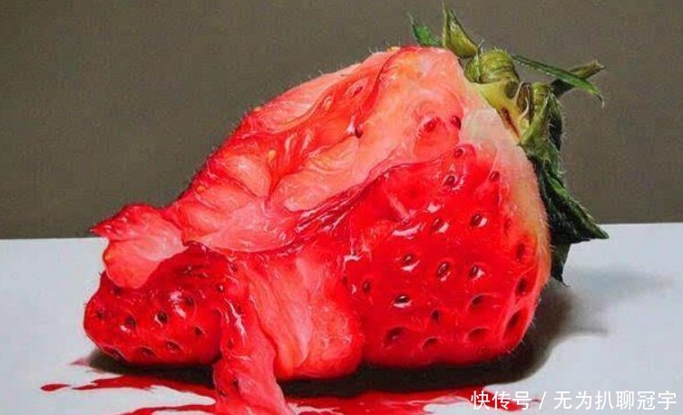 这位80后画家画一“坏草莓”,卖出20万,放大10倍看很真实