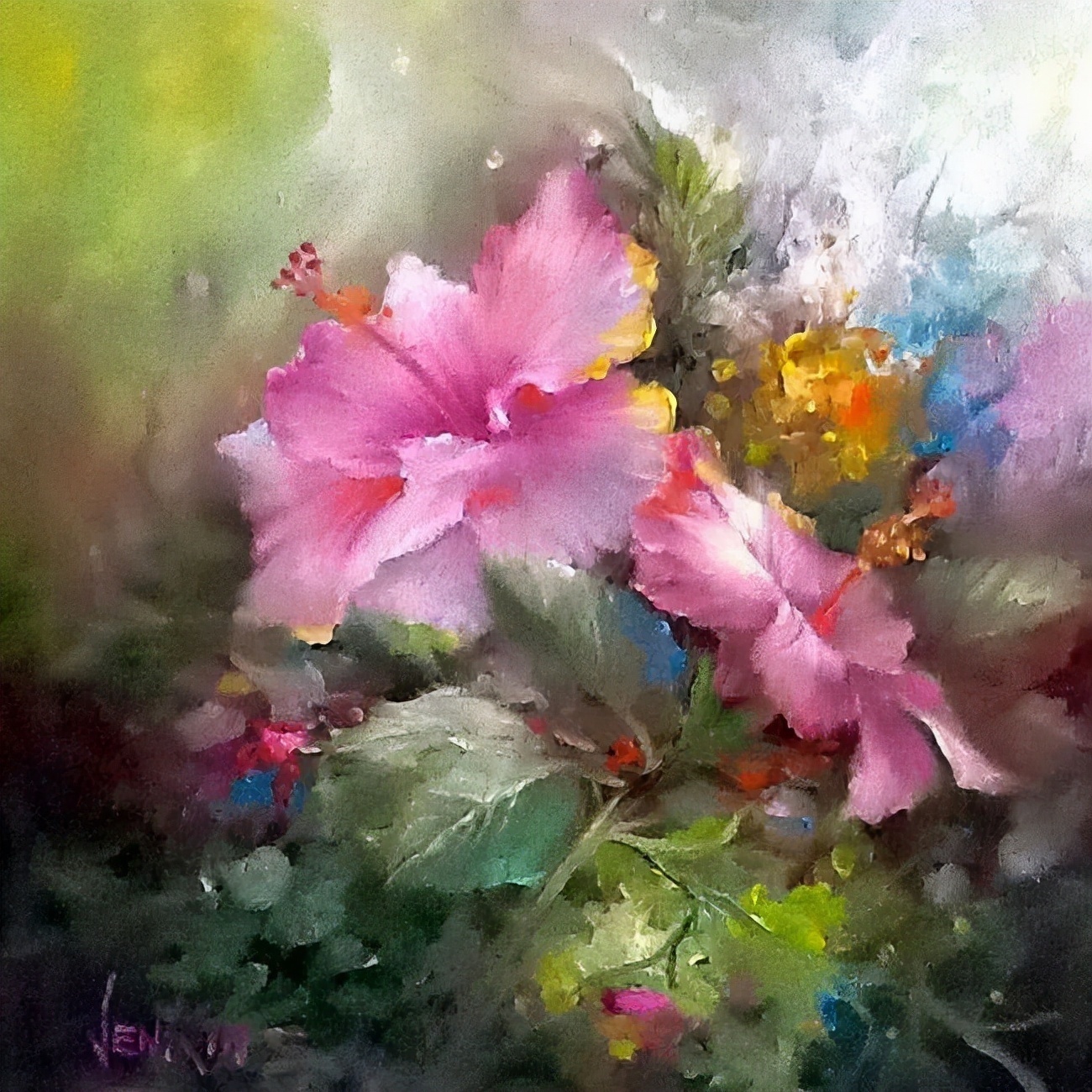 加里$这对老夫妇教授绘画40多年,画的花也太漂亮了!