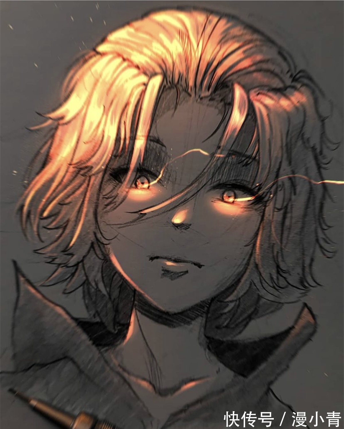 创作@光与暗的融合,以铅笔画为底色再辅以色彩,画出了画龙点睛的效果