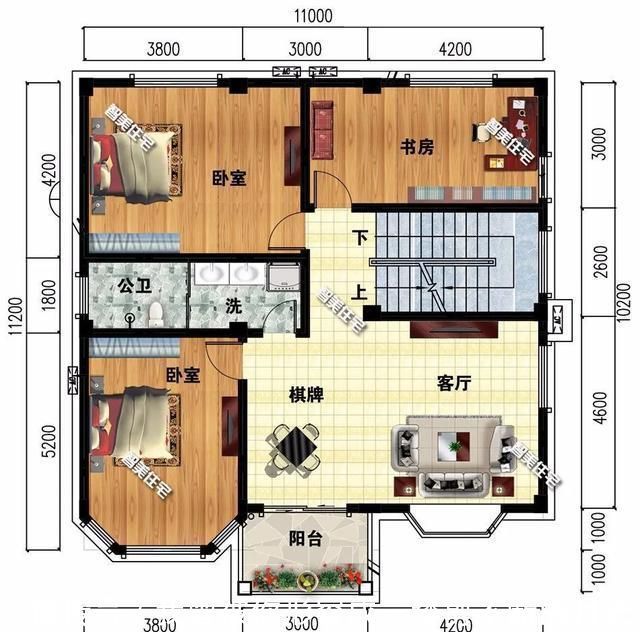 真石漆|宽11米左右的农村别墅，八角窗、飘窗和落地窗，样样不落