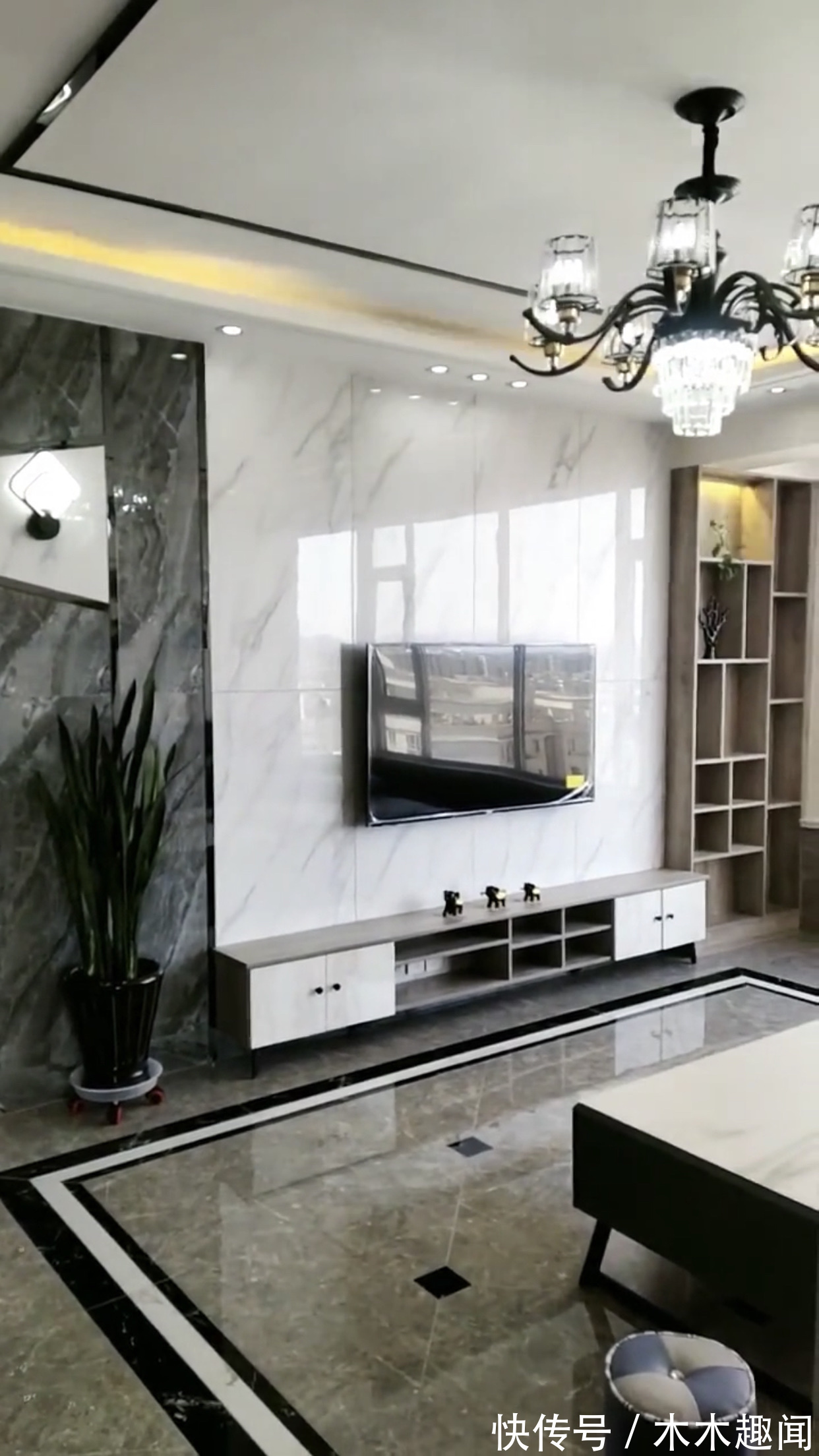 现代风格|102平方新房设计三个卧室,简约时尚现代风格,开放式厨房真显大