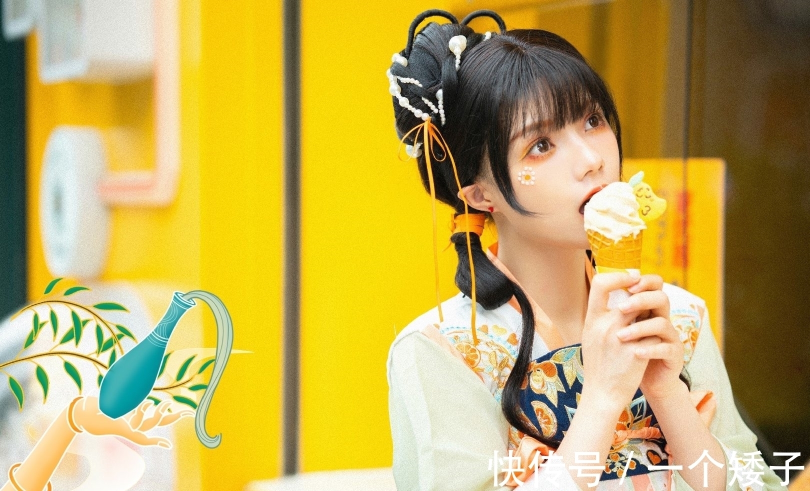 杨枝甘露&当“饮品”变成汉服,“杨枝甘露”很清新,“草莓啵啵”有点甜!