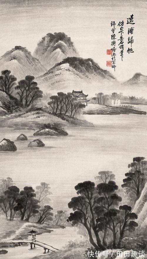 水墨|海派艺术家大家吴石仙经典水墨山水画作品欣赏