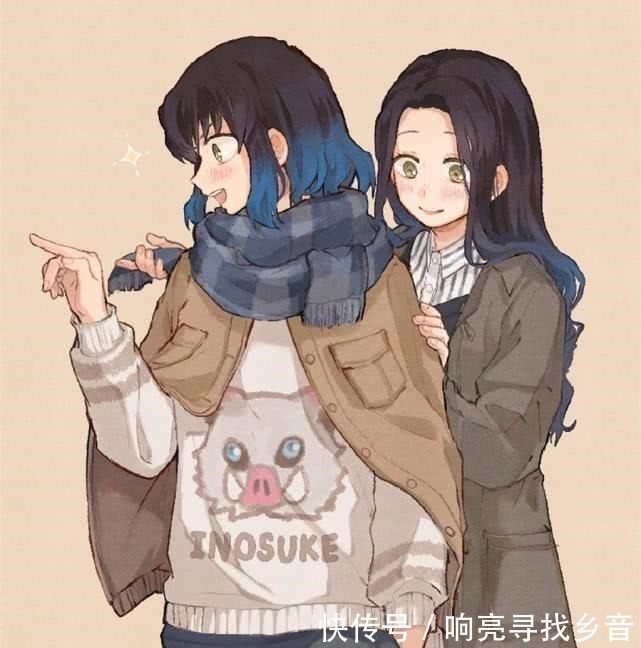 意难平|鬼灭之刃现代装二人组,情侣、母子和姐妹,哪对是你的意难平