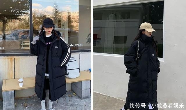 羽绒服+骑士靴,羽绒服+碎花裙,冬天这么穿又美又飒