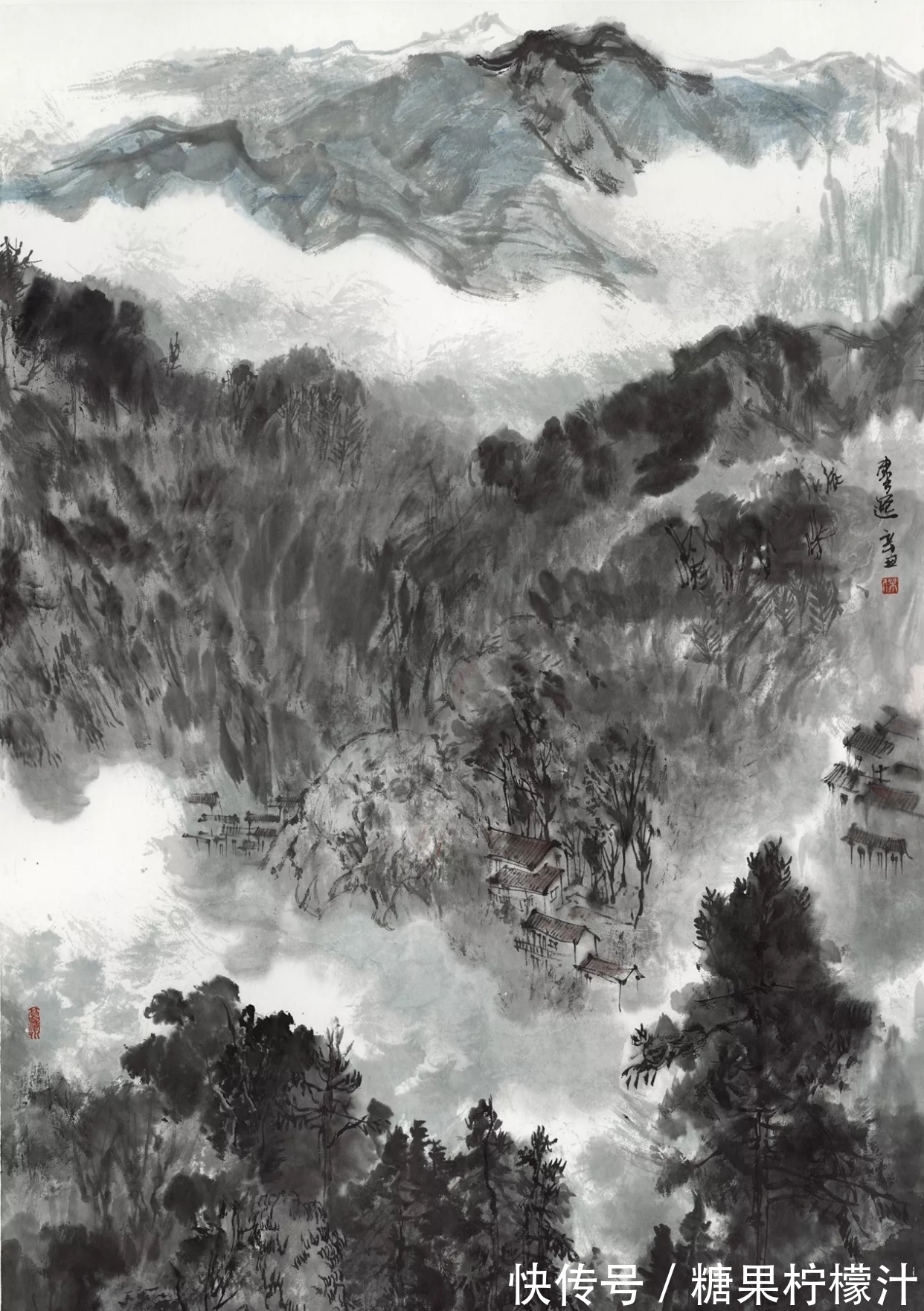 笔力#国画新锐|他的山水画笔力骄劲,墨色浓重,恰如岭南热烈的天气