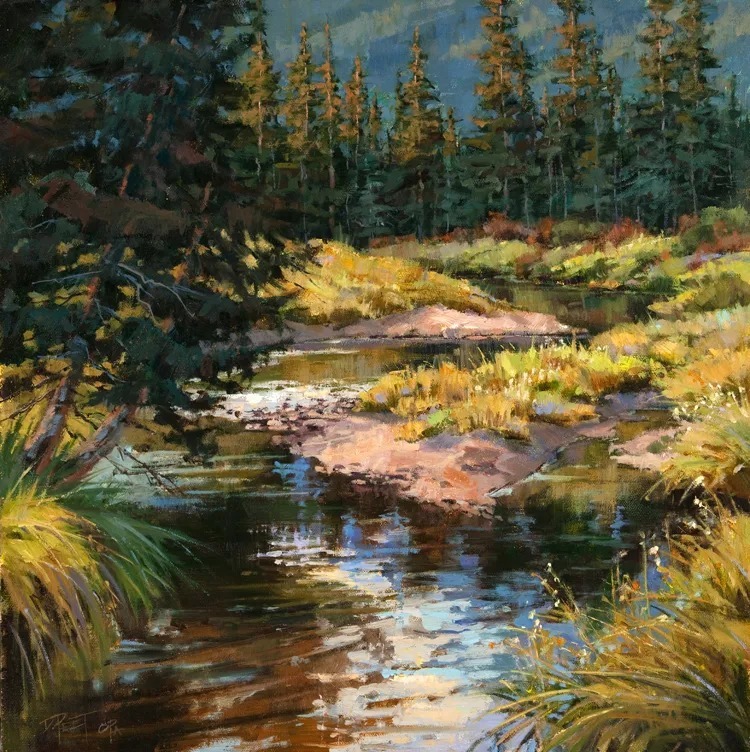 油画&她的风景油画清新自然，浪漫且又淳朴