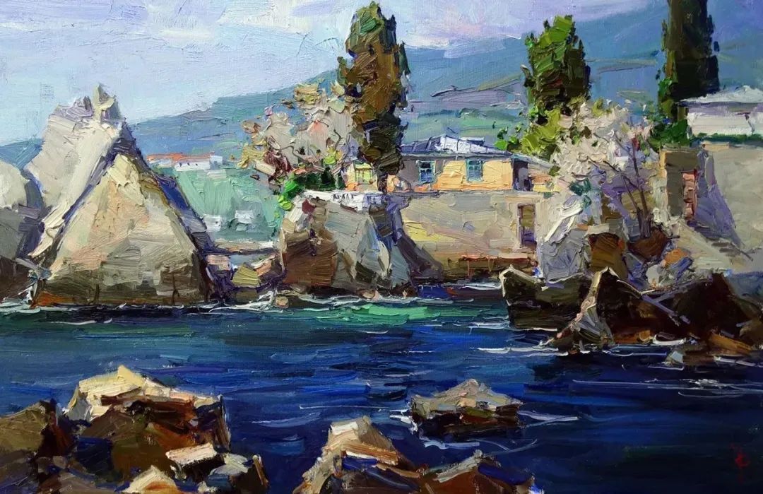 露台&不起眼的房子、简单的露台、普通的小路 他都画得如此出彩!