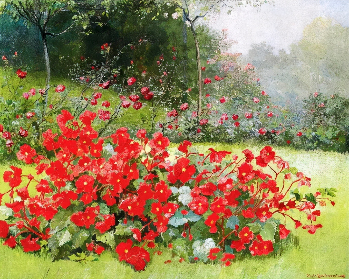 爱雨果!奥地利艺术大师,爱雨果·查勒蒙特的油画作品很清新自然!