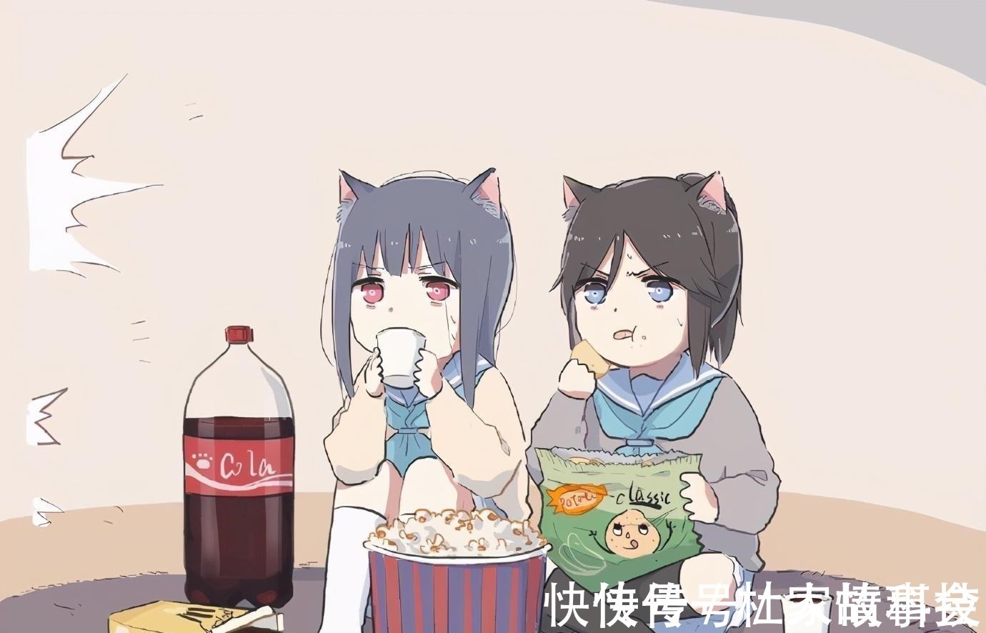 猫咪|上厕所被猫咪围观,画师大佬把这个场景用动漫的方式画了下来