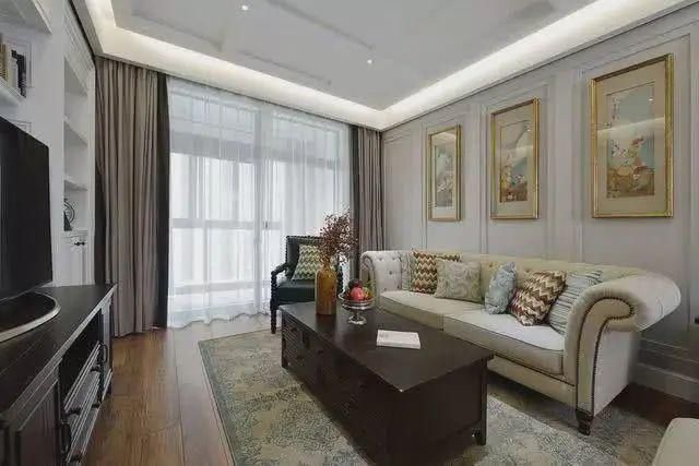 实用|朋友家的118㎡美式三居室,户型玄关和大电视柜太好看实用啦