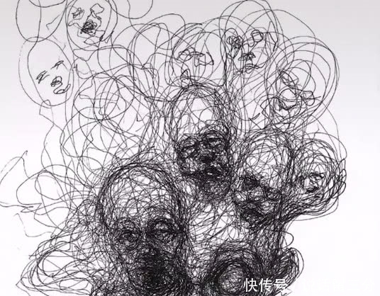 圆珠笔$艺术家用圆珠笔作画,看似乱作一团,实际效果却让人肃然起敬
