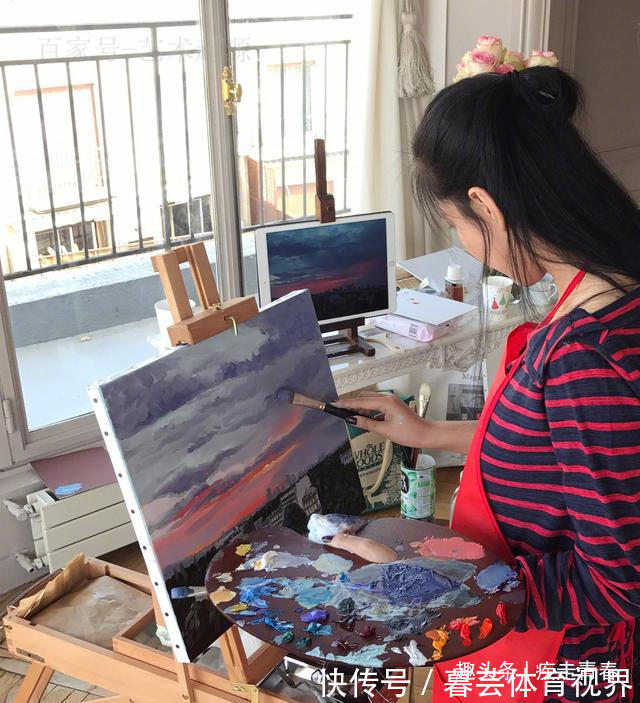 国画#张馨予国画居然画得这么好,真是人美又有才艺