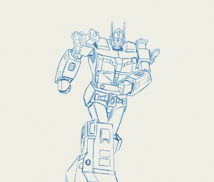 线稿|变形金刚纪念版封面设计线稿