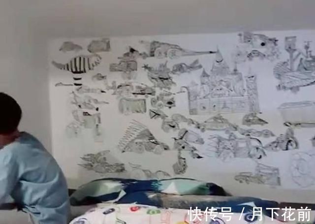 手绘|男孩在卧室手绘壁画，妈妈怨言不断，网友求孩子来教我家娃画画